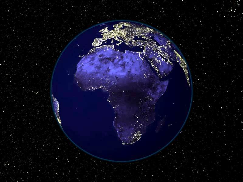 Африка из космоса - ночной вид