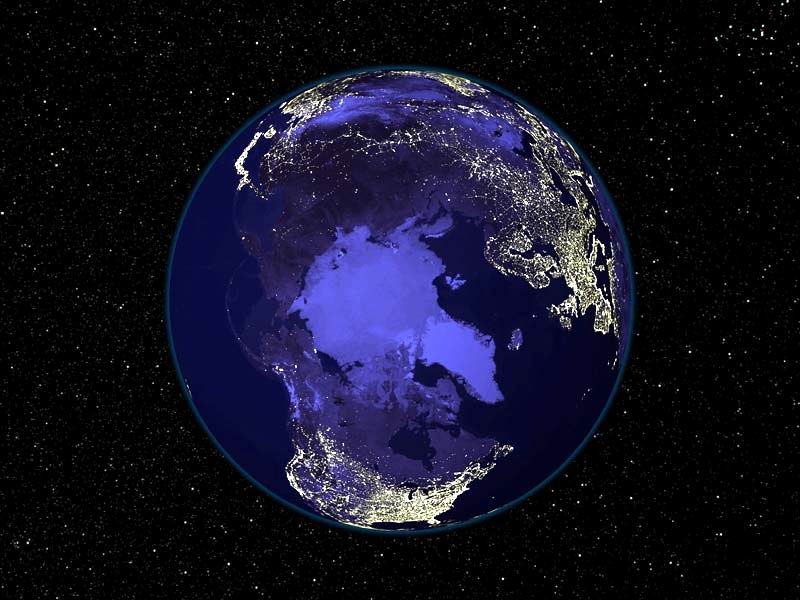 Антарктика - ночной вид